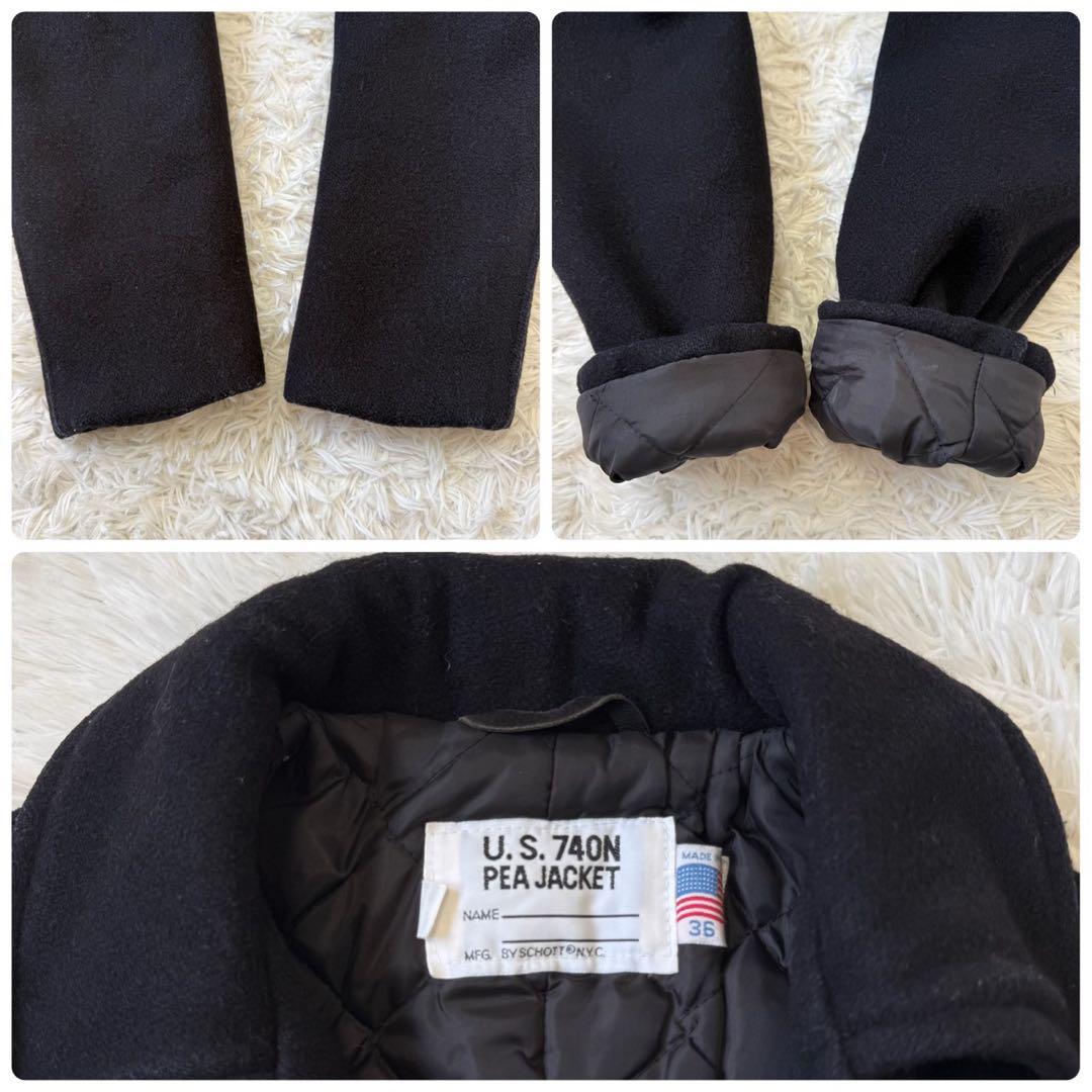 ✨美品✨ショット ピーコート キルティング ダブルブレスト U.S.304N 黒