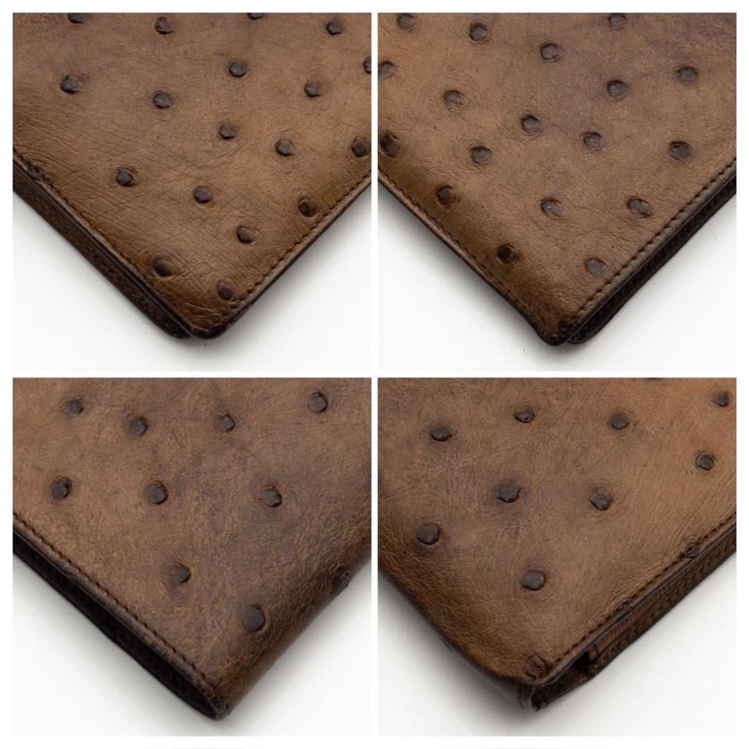 激レア【極美品】ルイヴィトン　オーストリッチ　二つ折り財布　茶色