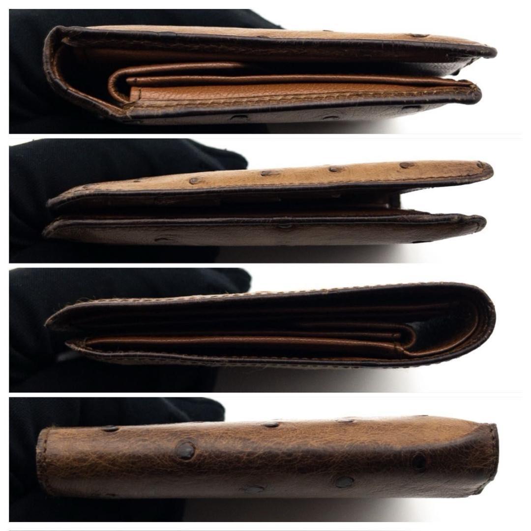 激レア【極美品】ルイヴィトン　オーストリッチ　二つ折り財布　茶色