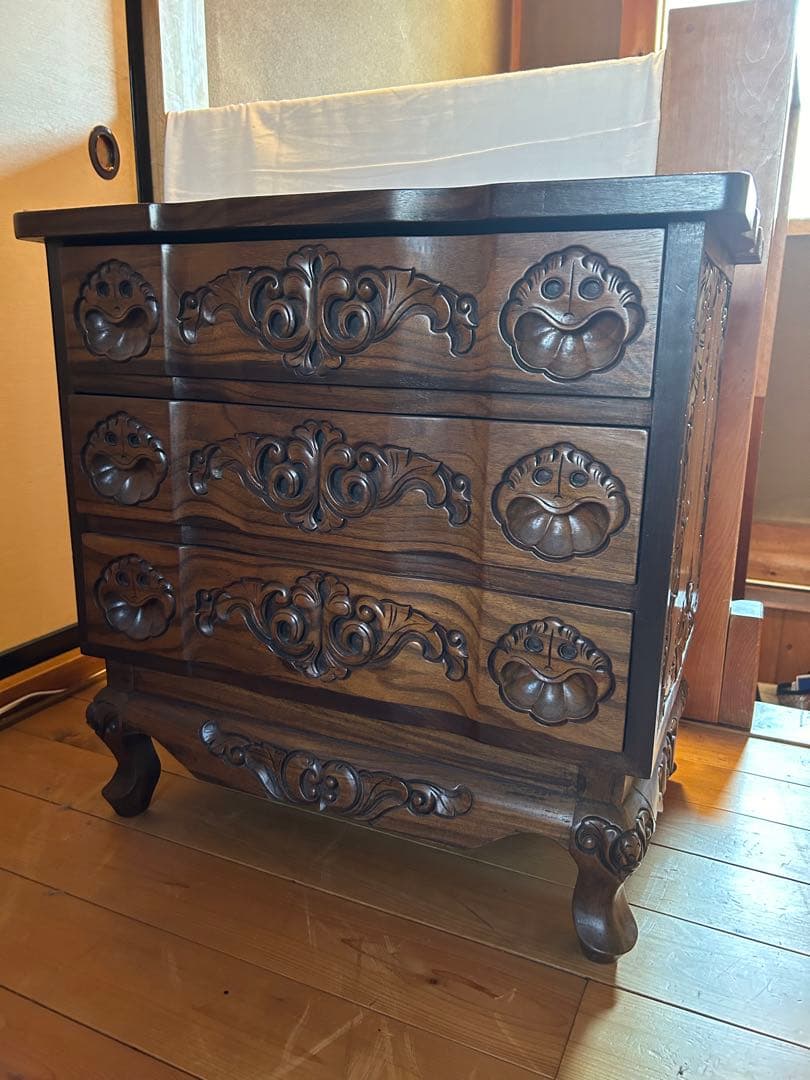 黒檀チェスト3段