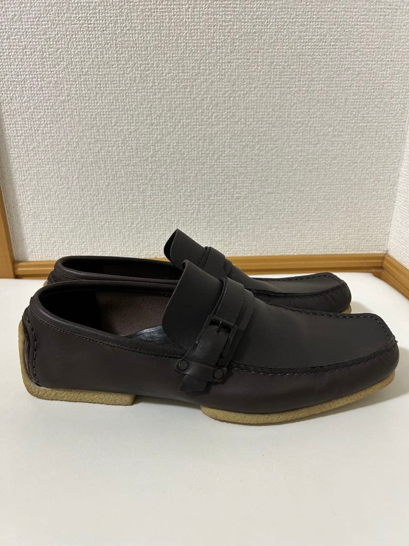 GUCCI ラバーソール　ストラップ　レザー　ドライビングシューズ