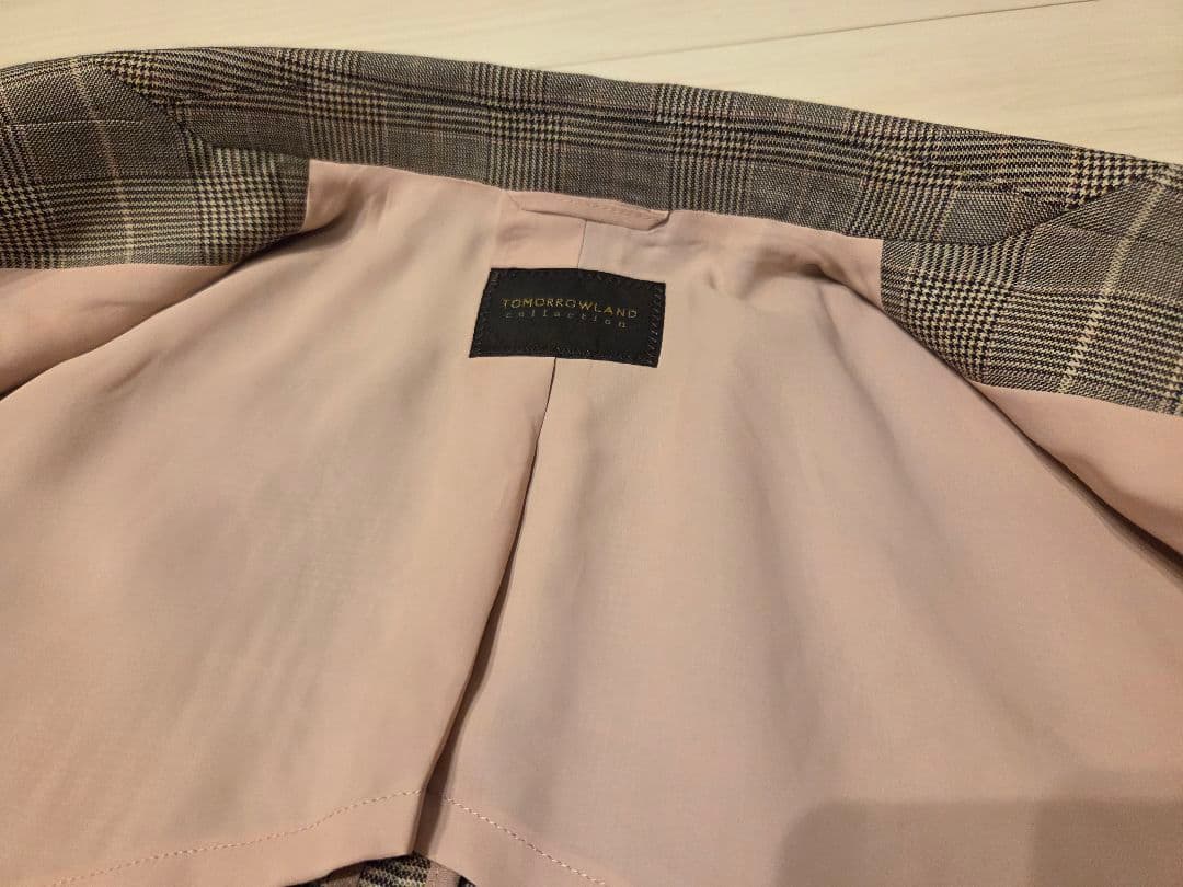 【美品】TOMORROWLAND グレンチェック ダブルブレストジャケット 36