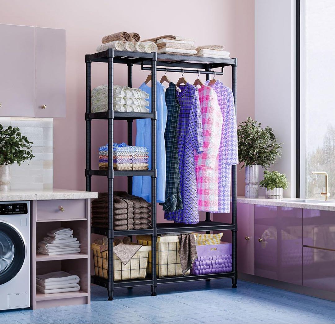 IZEUK ハンガーラック スリム 洋服ラック 押入れ収納棚