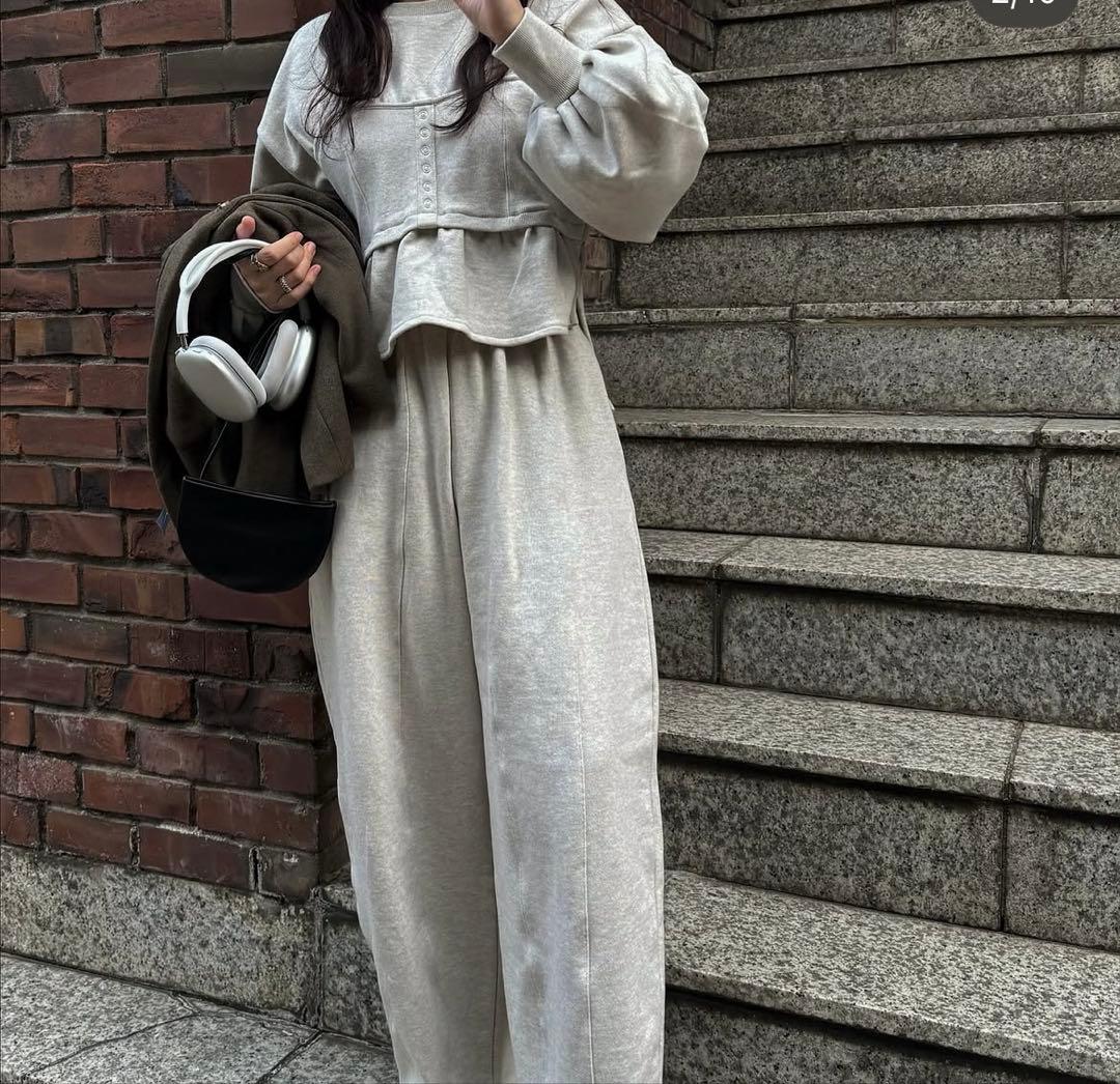 volume sleeve bustier docking sweat グレー