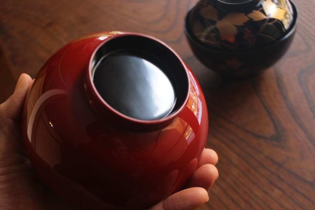 デッドストック！極上秋草蒔絵の美しい夫婦椀（検輪島塗蒔絵椀雑煮椀