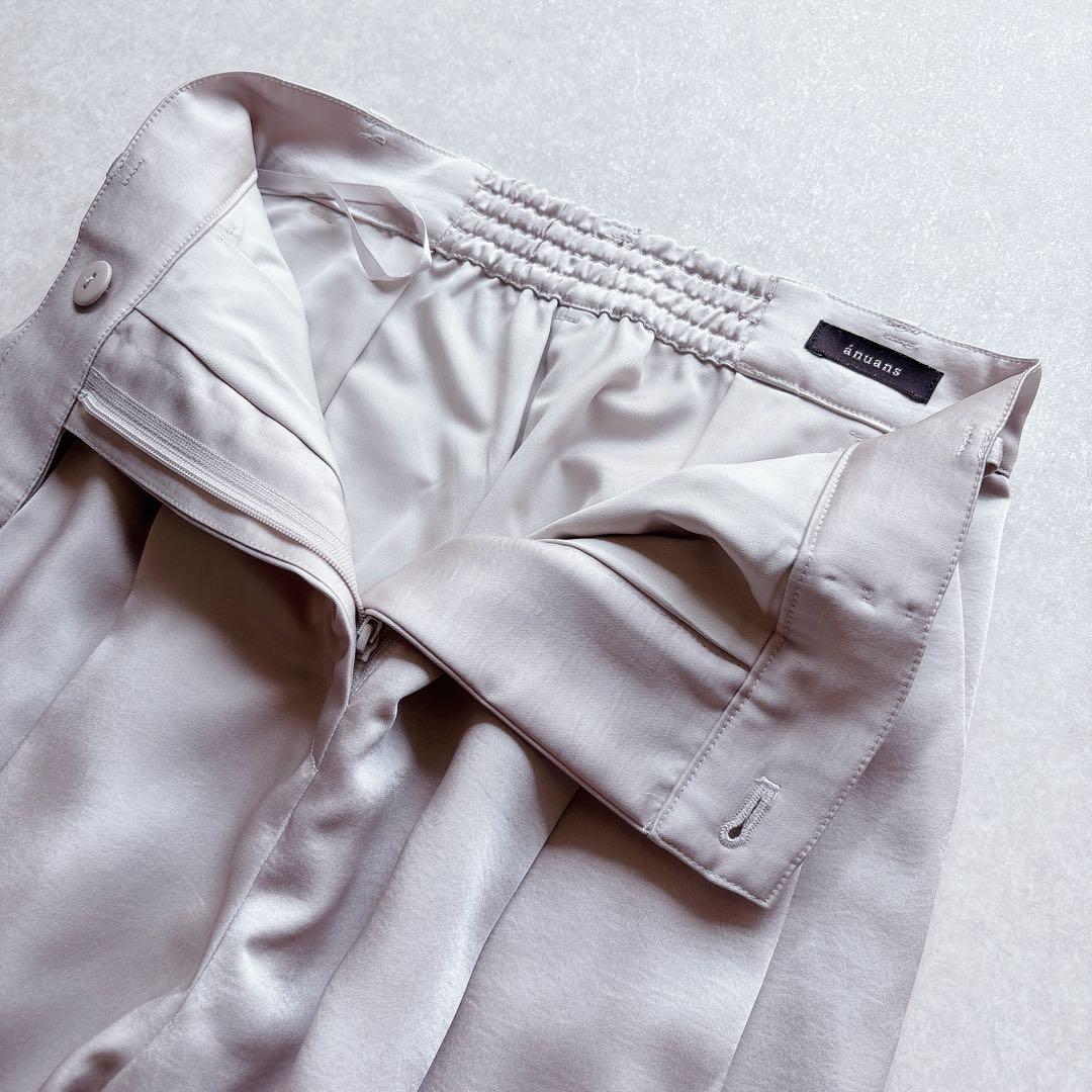 めぇ様★未使用★anuans｜定価1,8万 24SS 綺麗め サテンカーゴパンツ