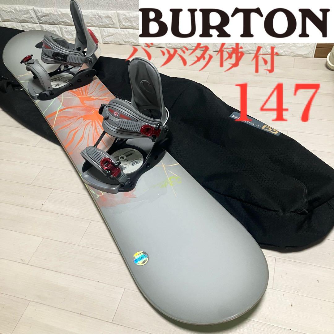 バック付/BURTON Featherバートンスノーボードセット147/バインM