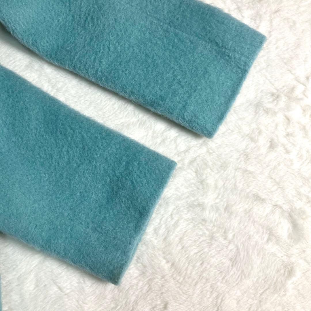 INED✨アルパカウールシャギーコート　ダブルブレスト　ミントグリーン　日本製M