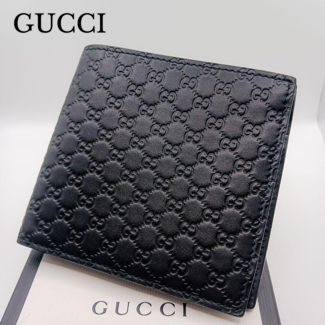 【美品】GUCCI グッチ 150413 マイクログッチシマ 二つ折り 財布
