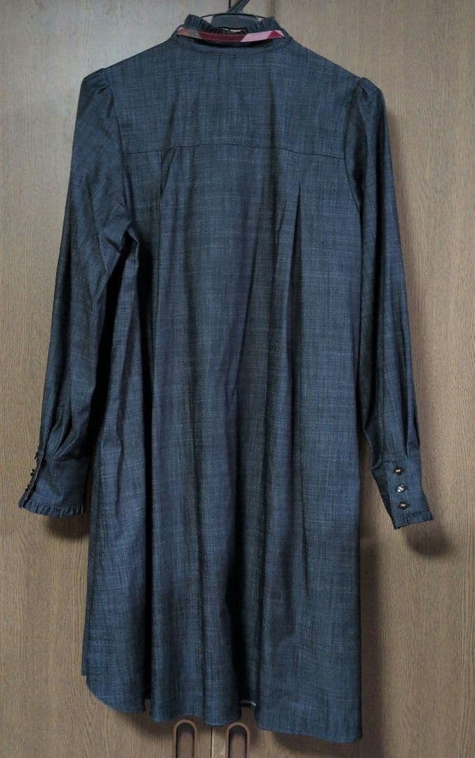 ブルーレーベルクレストブリッジ　 デニム風　ワンピース　チュニック　 リボン美品