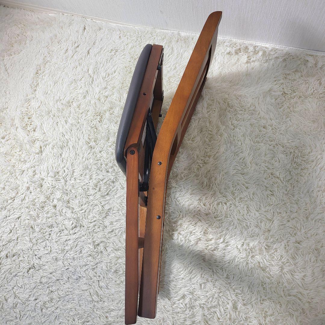 【美品】 木製ダイニングチェア 折りたたみ式 収納 3脚セット 天然木