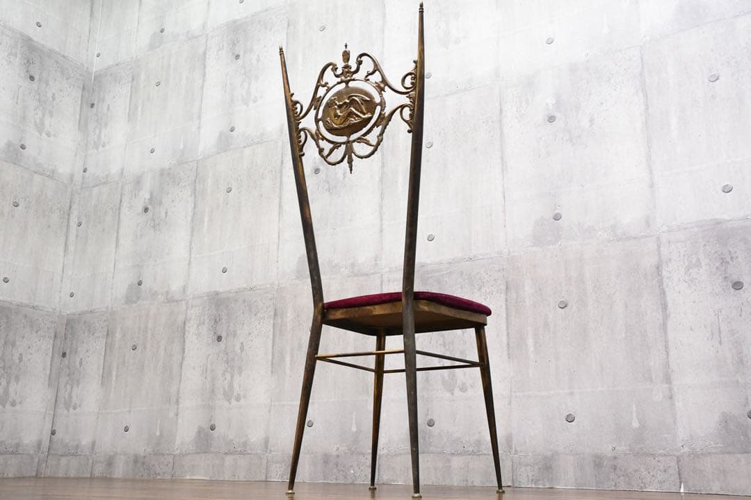 DBC51 イタリア ヴィンテージ ブラス キアヴァリチェア 真鍮 レダと白鳥