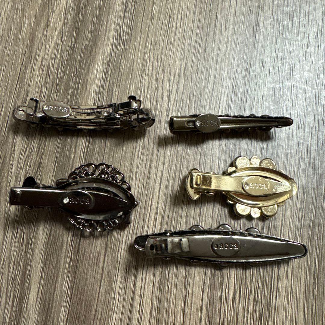 新品 acca ベリー ヘアクリップ クリップ ガンメタル他5点セット