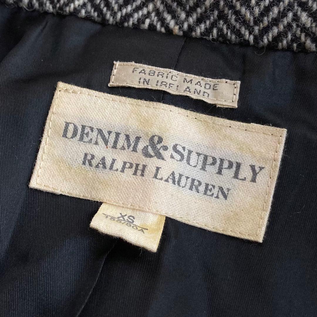 デニム&サプライ ラルフローレン ヘリンボーン ツイード チェスターコート XS