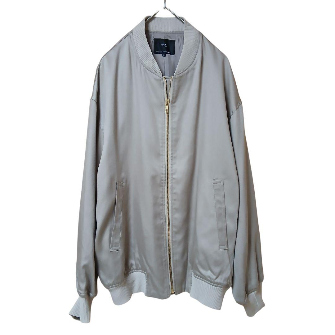 【美品】【23区】22AW　テンセルレーヨン サテンMA-1 ブルゾン グレー
