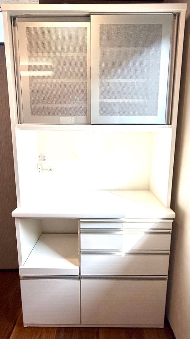 松田家具 キッチンボード 100cm幅 ホワイト