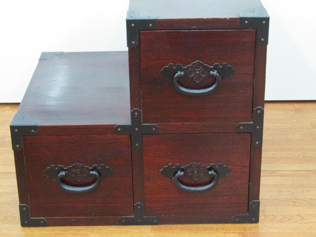 m*i様 階段箪笥　昭和レトロ　ヴィンテージ　木製2段引き出しタンス