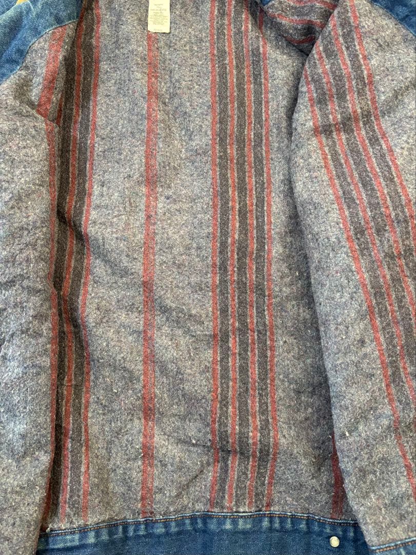 Wranglerラングラー USA製コーデュロイ襟　ブランケットデニムジャケット