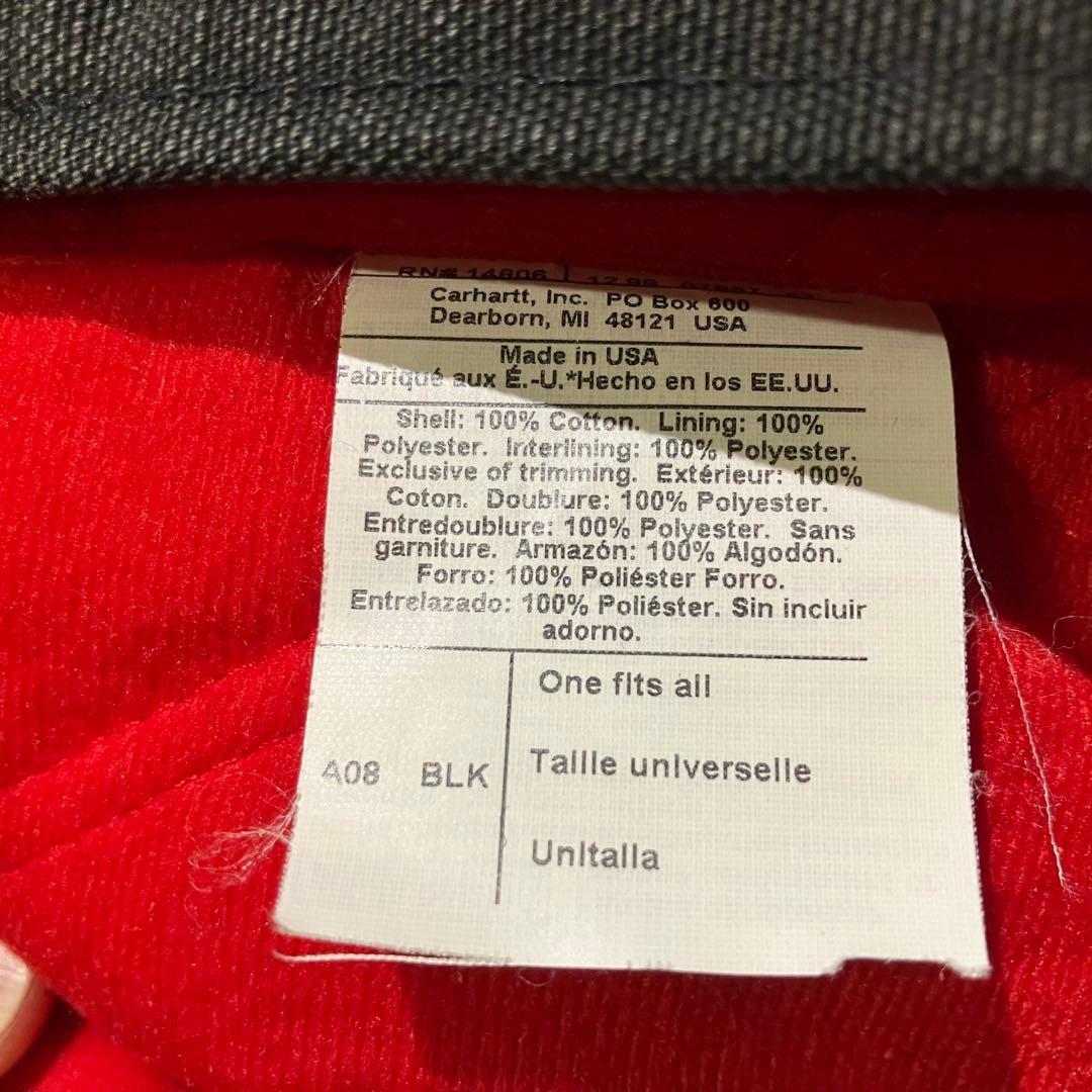 USA製 カーハート ブラックダック　リブ　フード　キャップ　帽子 ハット