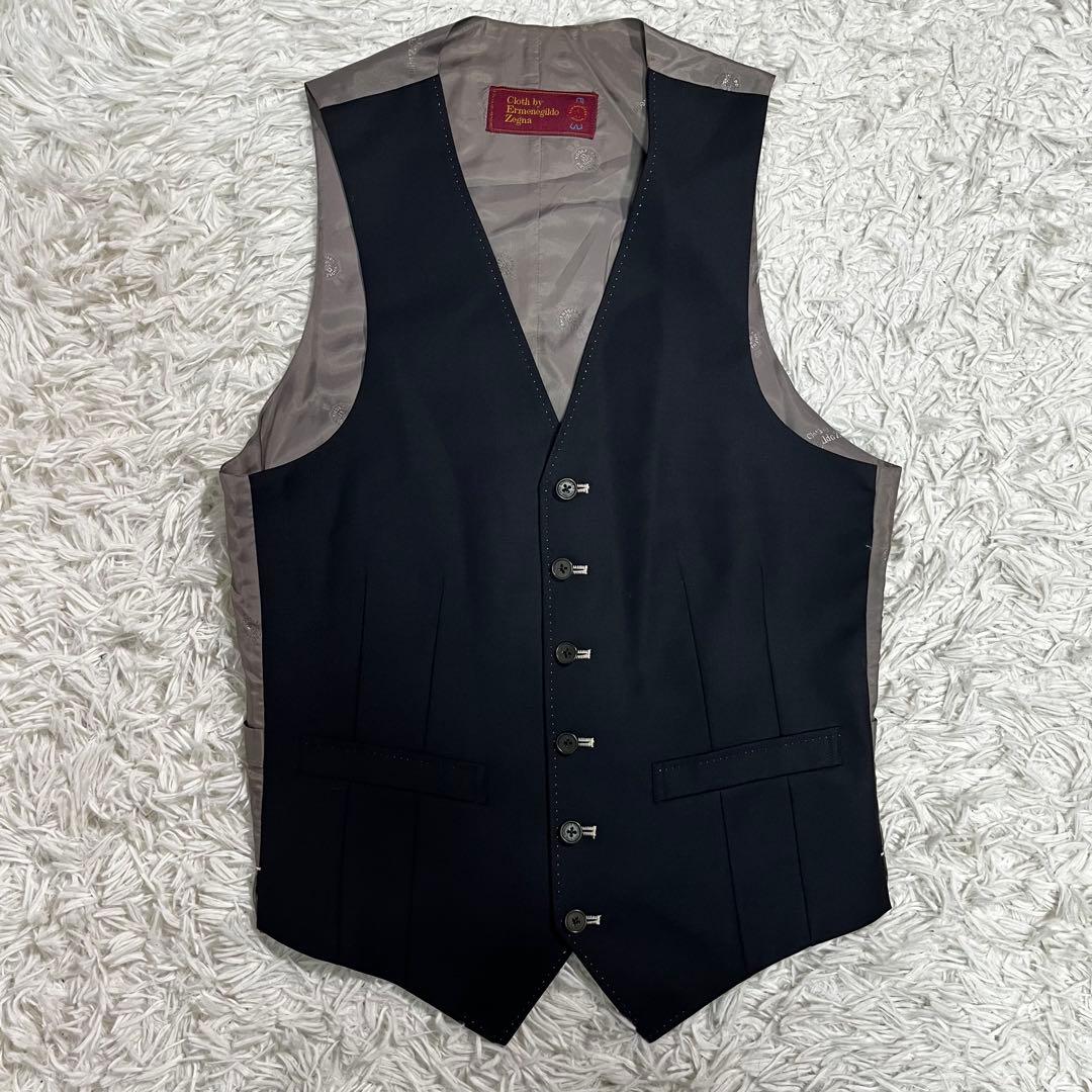 【美品】 エルメネジルド ゼニア 最高級オーダー　スーツ　ベスト　XL ブラック