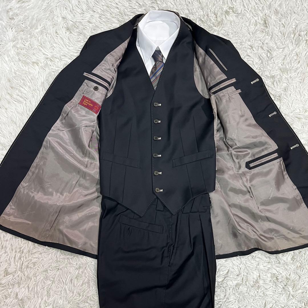 【美品】 エルメネジルド ゼニア 最高級オーダー　スーツ　ベスト　XL ブラック