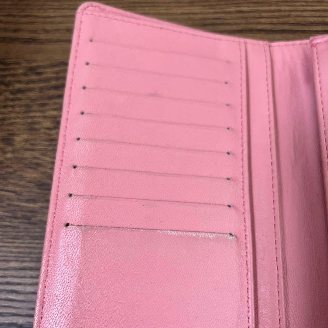 CHANEL キルティング 長財布 ピンク　ラムスキン