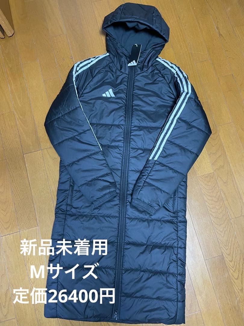 Mサイズ アディダス adidas ブラック ベンチコート サッカー 防寒