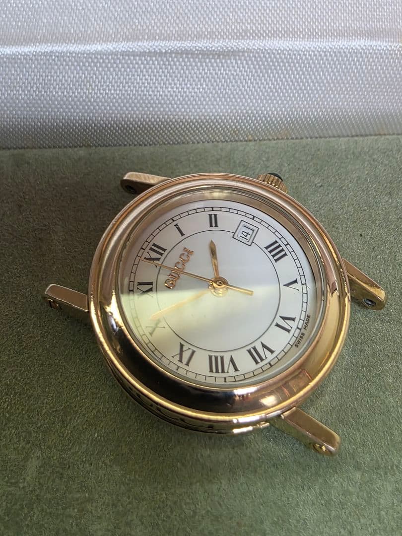 ⭐【超美品レアモデル】グッチ7200Lブラック文字腕時計(新品電池稼働品)