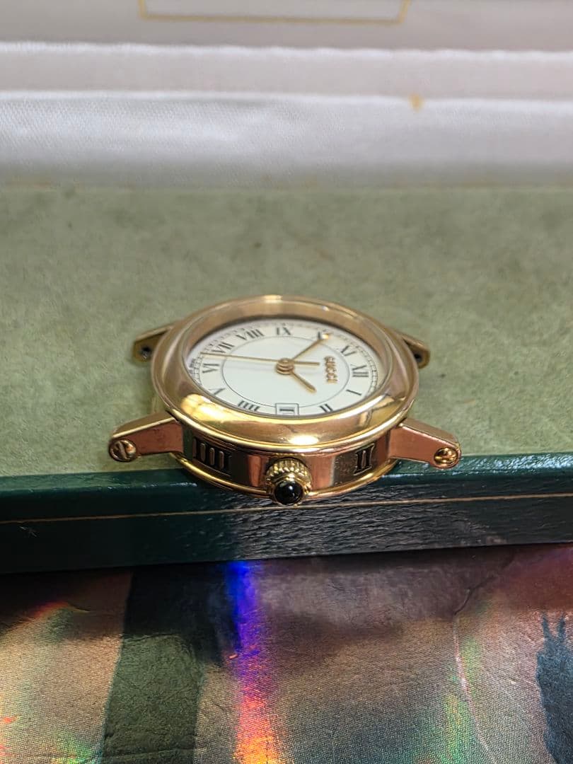 ⭐【超美品レアモデル】グッチ7200Lブラック文字腕時計(新品電池稼働品)