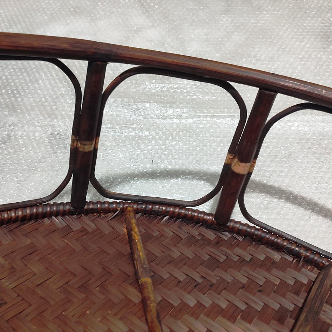 特大 ラタン カントークテーブル　籐 ローテーブル 竹細工 古民具 アジアン雑貨