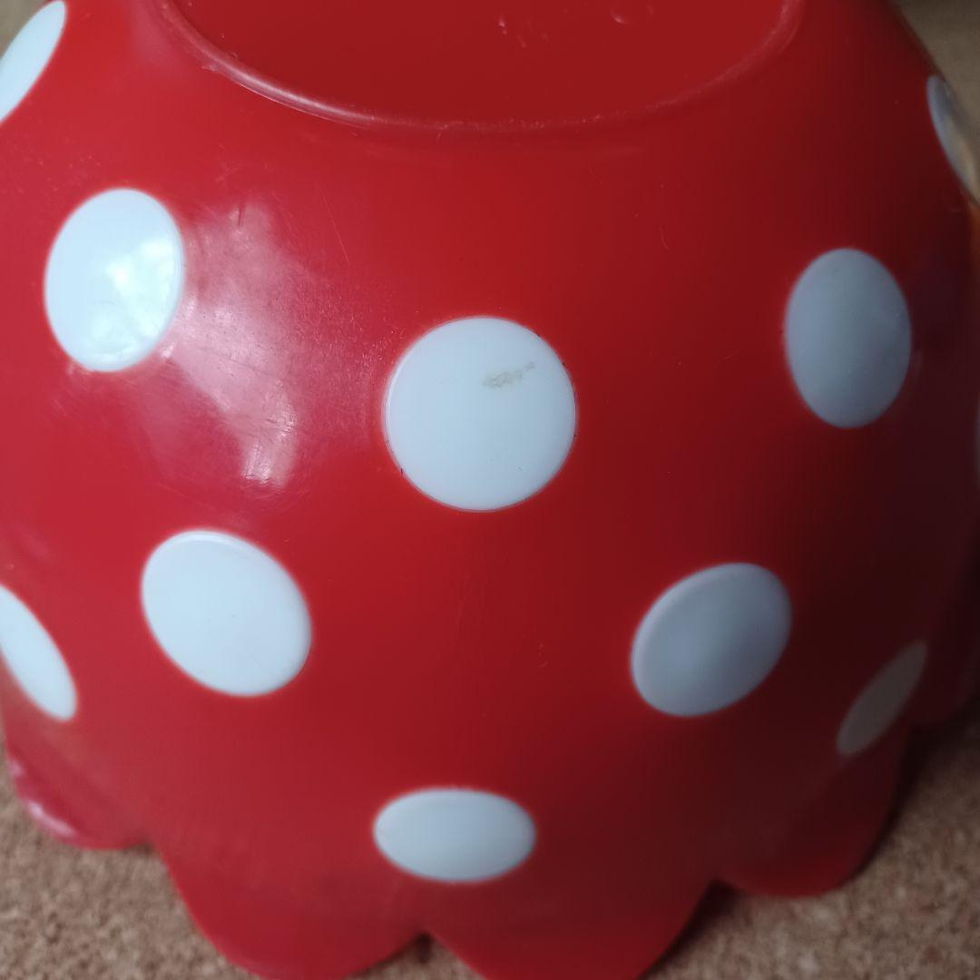 昭和レトロポップ　NKC　フラワー型プラスチックボウル水玉柄　6点　赤黄色黄緑