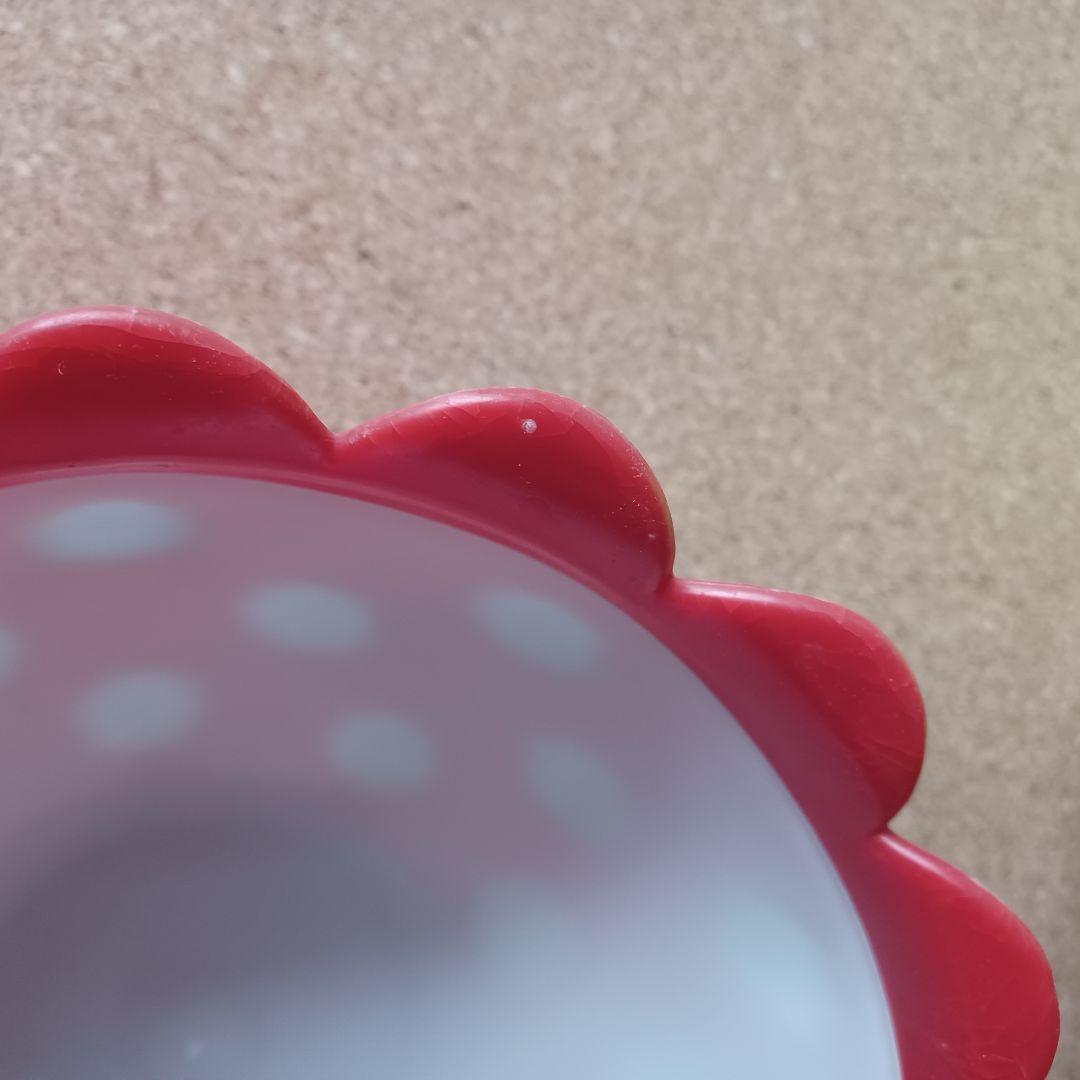 昭和レトロポップ　NKC　フラワー型プラスチックボウル水玉柄　6点　赤黄色黄緑