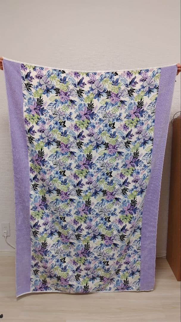 FEILER 花柄ブランケット 紫色