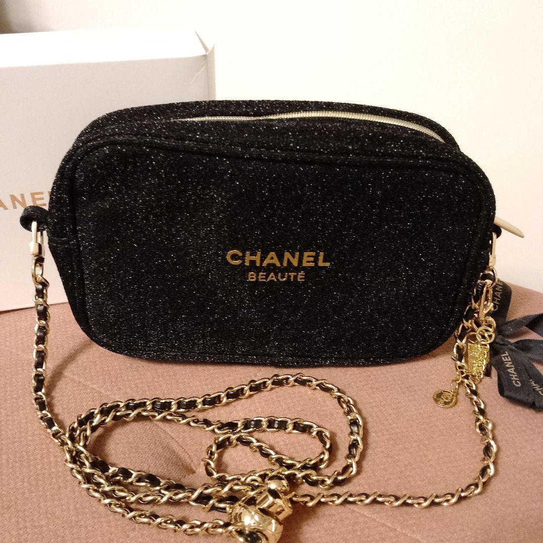 CHANEL BEAUTE ブラックショルダーバッグ