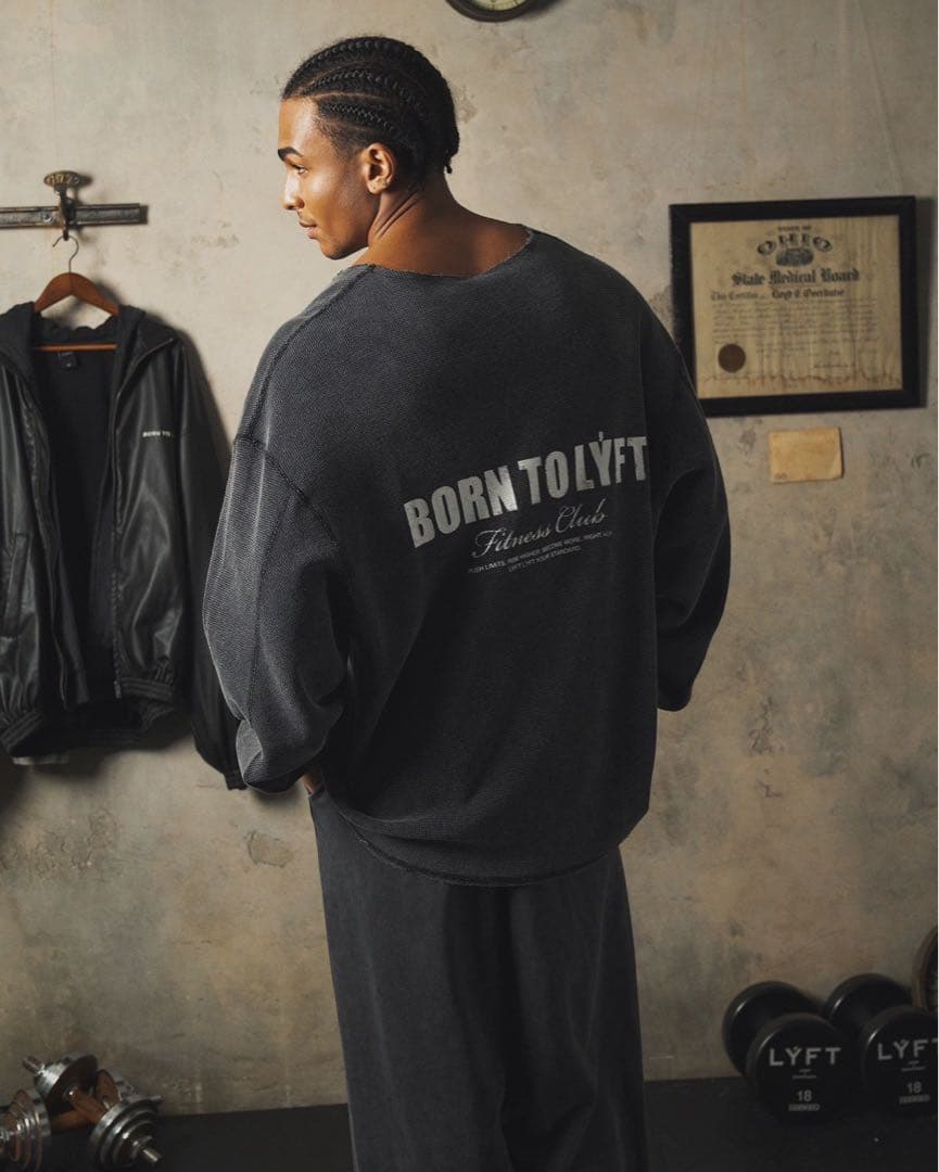 トップス VINTAGE THERMAL LONG T-SHIRT - BLACK