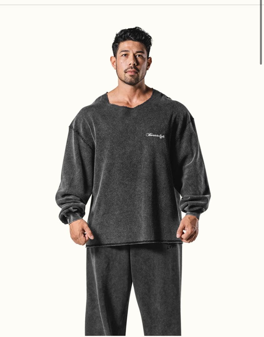 トップス VINTAGE THERMAL LONG T-SHIRT - BLACK