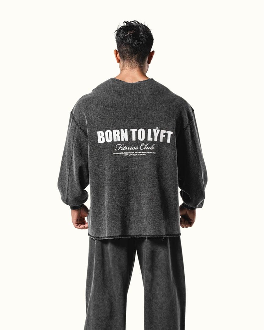 トップス VINTAGE THERMAL LONG T-SHIRT - BLACK