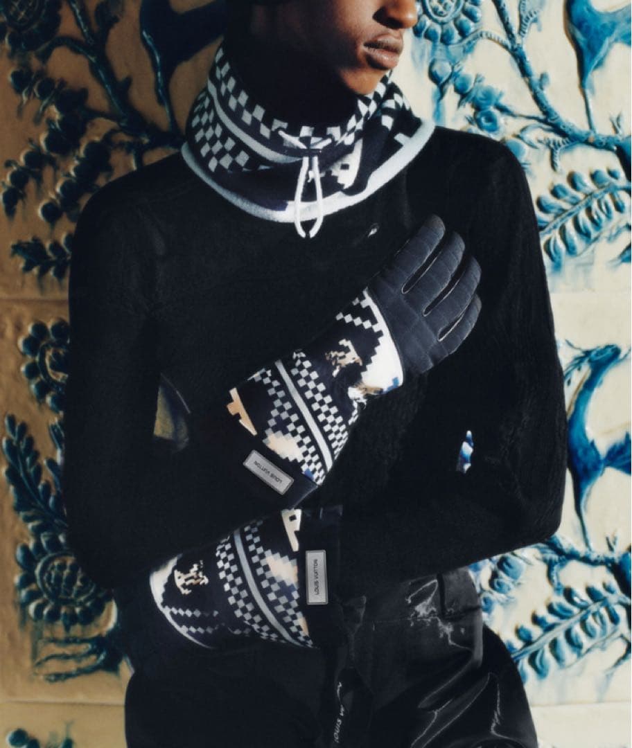 ヴィトン マフラー スヌード スノー ネックウォーマー ダミエ LV ニット