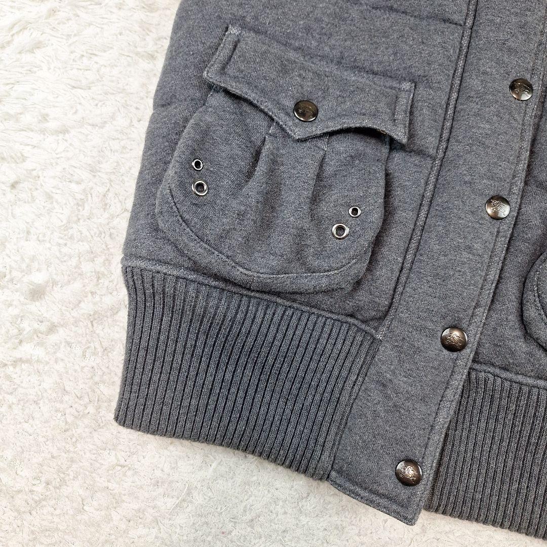 BURBERRY　ブルーレーベル　ダウンベスト　ノバチェック　フード　グレー　M