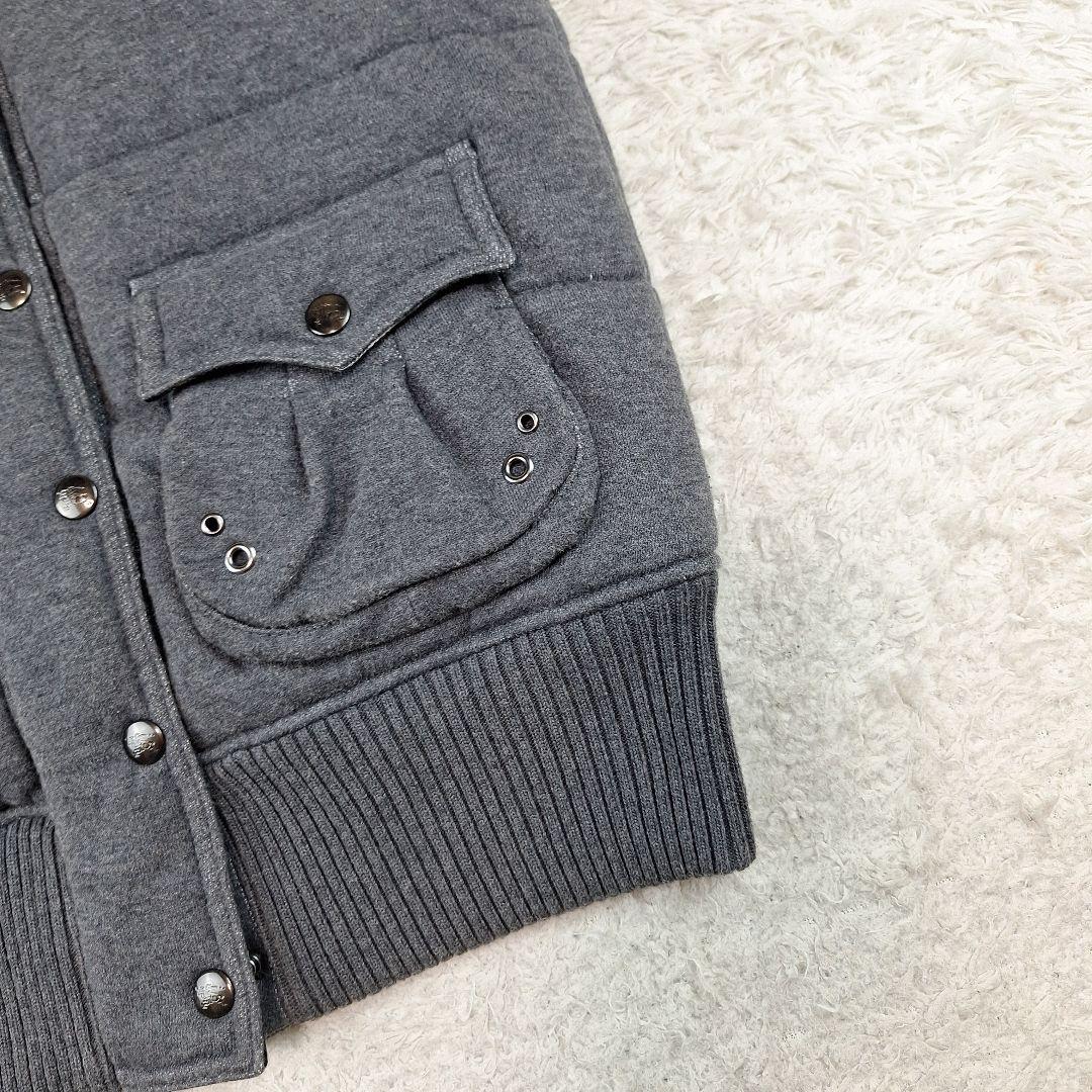 BURBERRY　ブルーレーベル　ダウンベスト　ノバチェック　フード　グレー　M