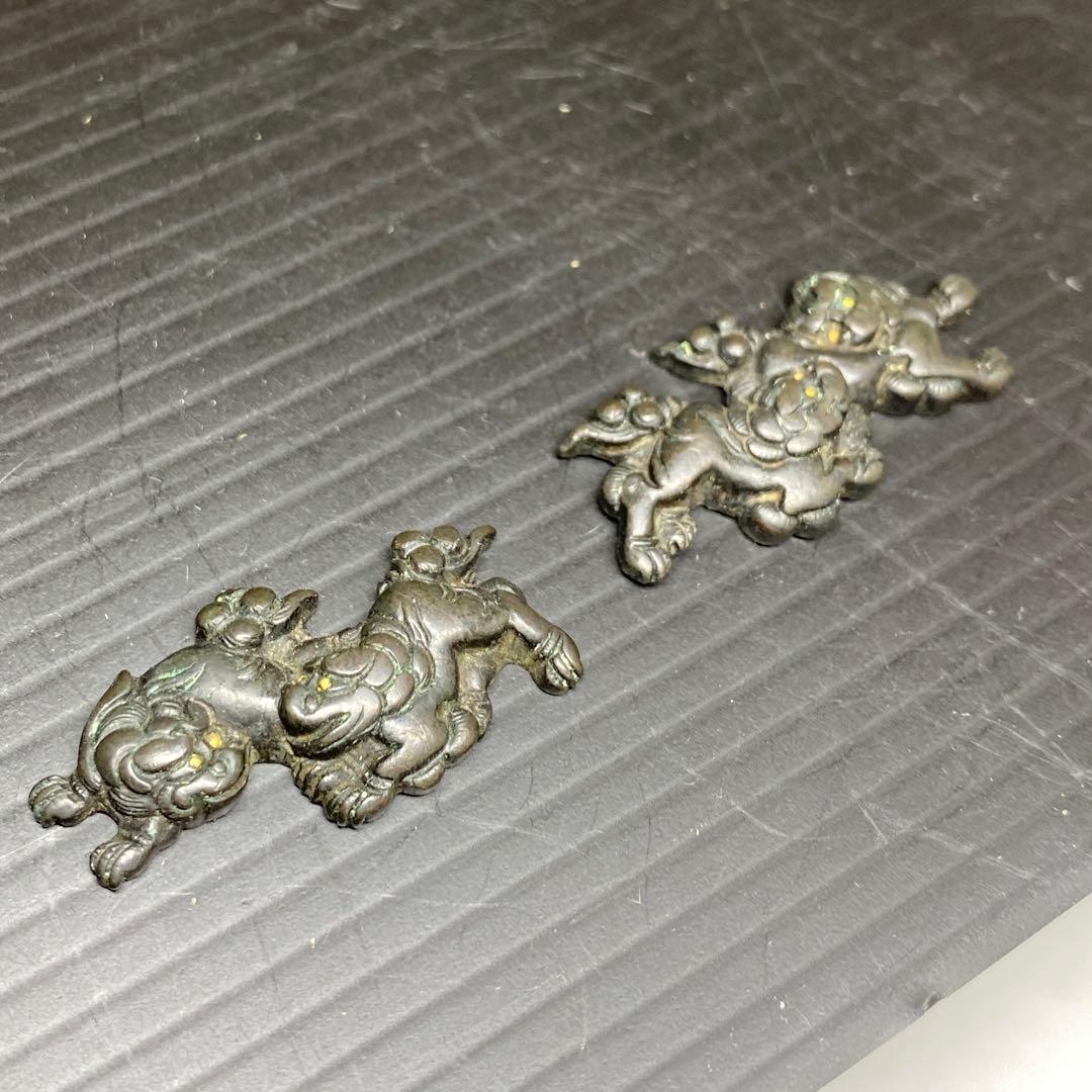 江戸時代　獅子目貫（目に金）　11g 東さ7-1012☆2F