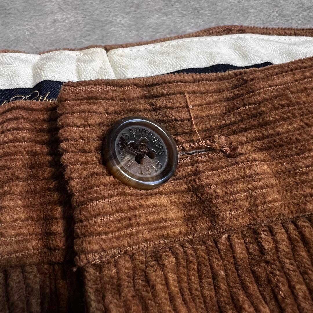 【美品】ブルックスブラザーズ 太畝コーデュロイパンツ ワイド ブラウン36/30