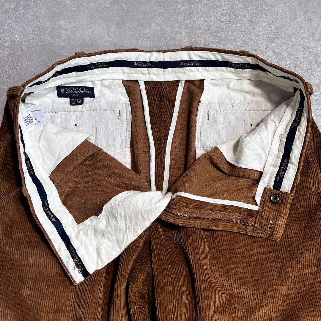 【美品】ブルックスブラザーズ 太畝コーデュロイパンツ ワイド ブラウン36/30