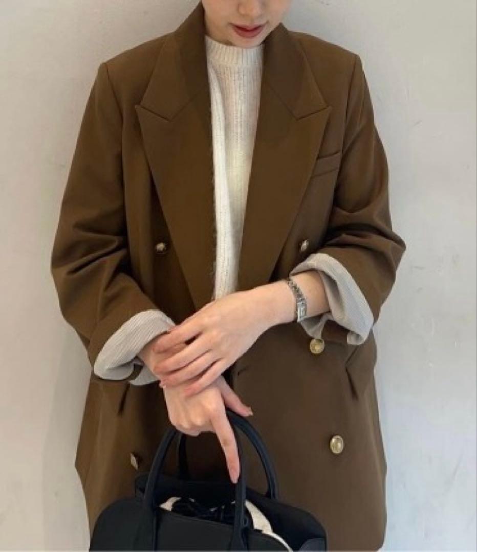 《新品タグ付き》ミラオーウェン 金釦ダブルブレストロングブレザー