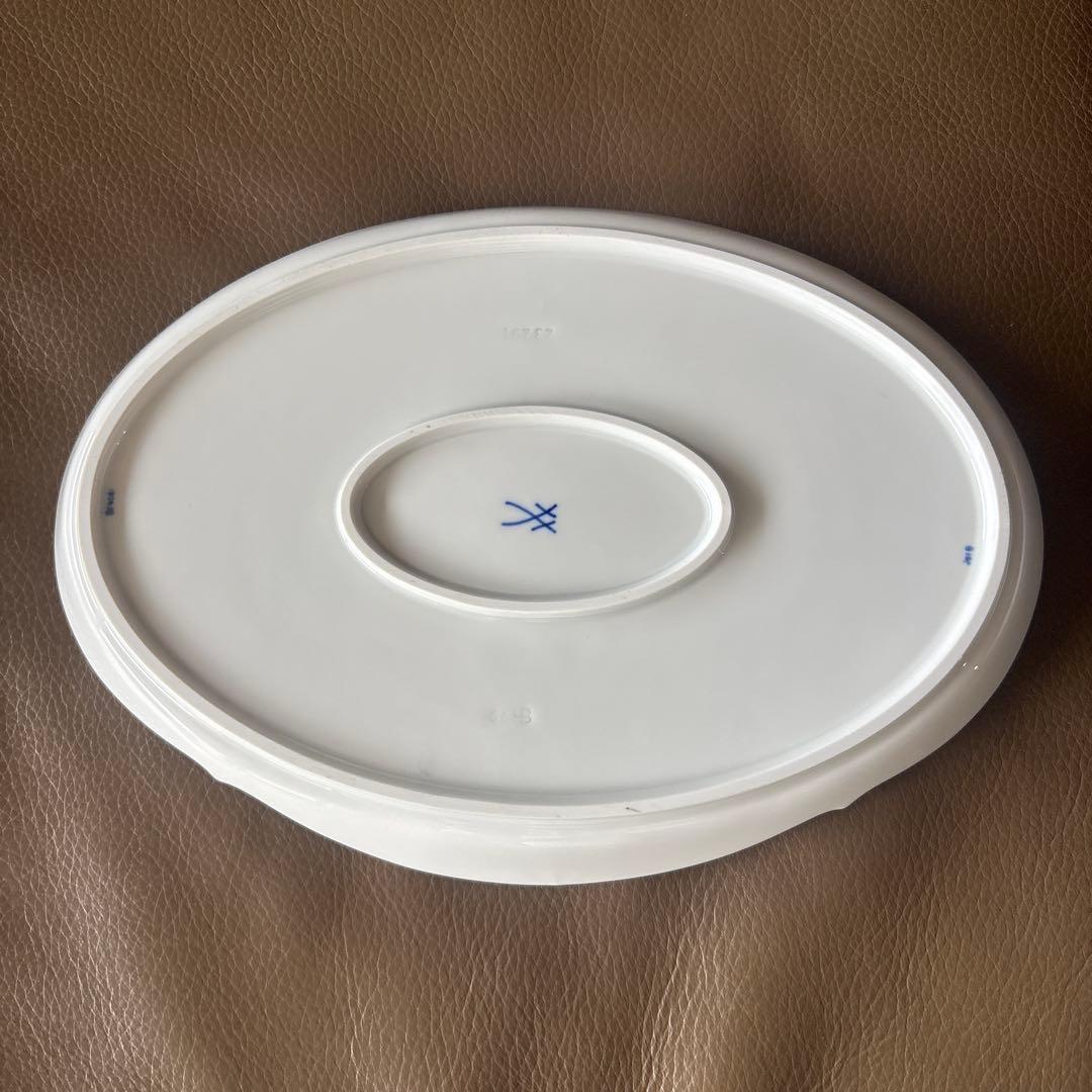 希少マイセン　ブルーオーキッド　オーバルトレー2枚セット