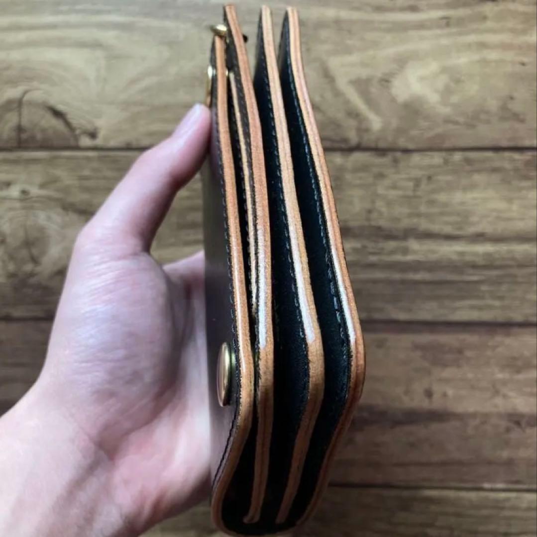 【わぽ】COW CRUSTトラッカーウォレット150【お札を折らずに収納】