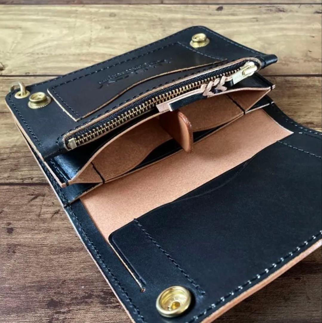 【わぽ】COW CRUSTトラッカーウォレット150【お札を折らずに収納】