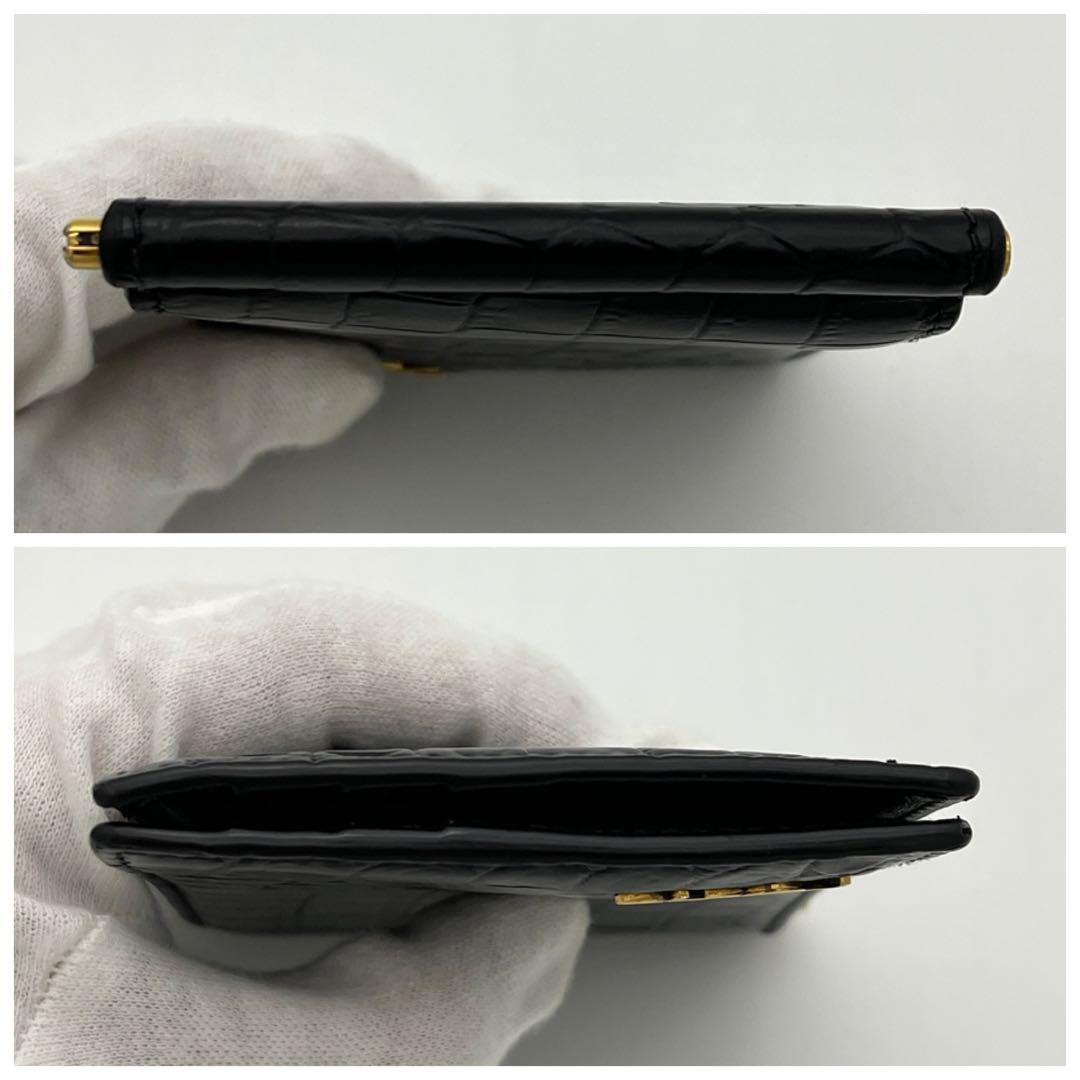 サンローランパリ マネークリップ クロコ型押し YSLロゴ レザー