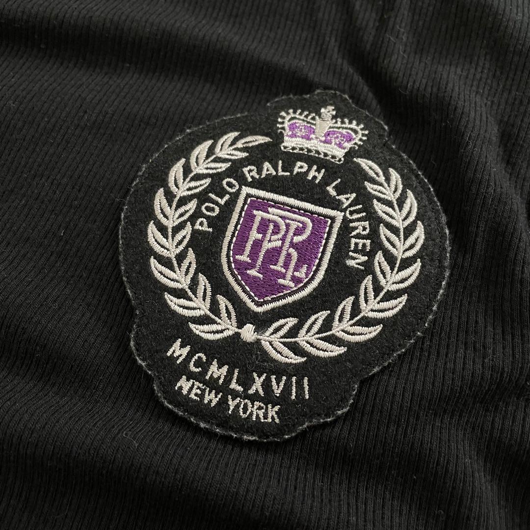 ラルフローレン♡ ハイネック長袖Tシャツ　ビッグワッペン　黒