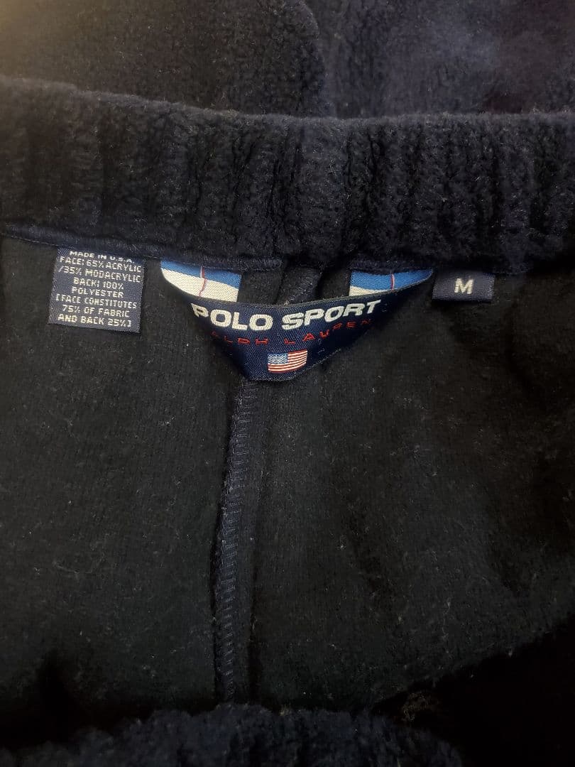 90s〜00s POLO SPORT フリースボアパンツ ネイビー M ナイガイ